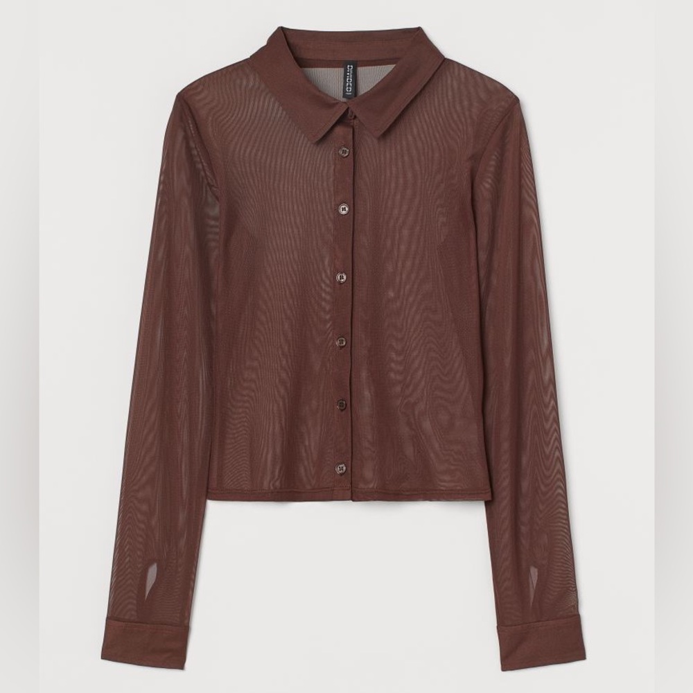 Brown Mesh Top